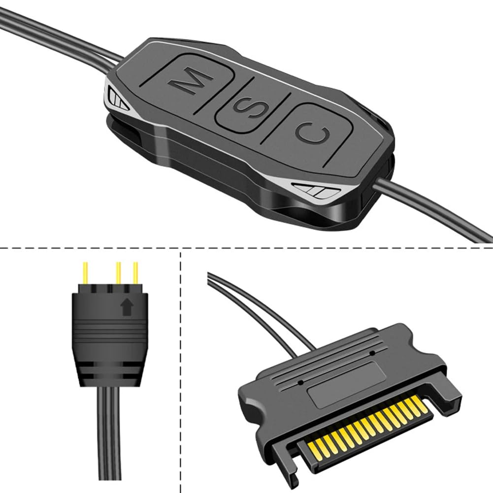 3Pin ARGB Controller 5V Aura RGB Controller Plastic SATA Power Supply Light Stripe Remote Controller