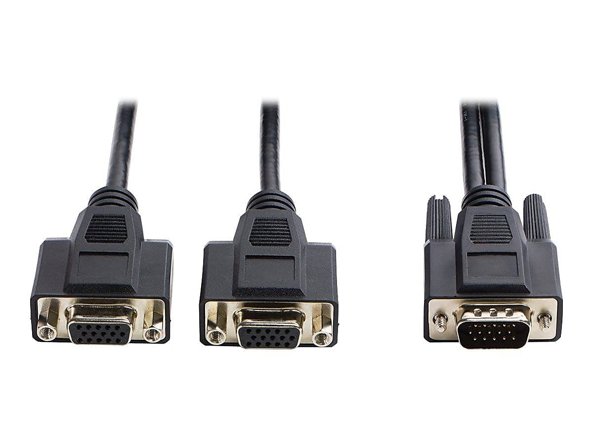 Tripp Lite High Resolution VGA Monitor Y Splitter Cable, Resolutions up to 1600x1200, HD15 Male to 2X HD15 Female, 6 Foot / 1.83 Meters, Lifetime