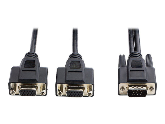 Tripp Lite High Resolution VGA Monitor Y Splitter Cable, Resolutions up to 1600x1200, HD15 Male to 2X HD15 Female, 6 Foot / 1.83 Meters, Lifetime