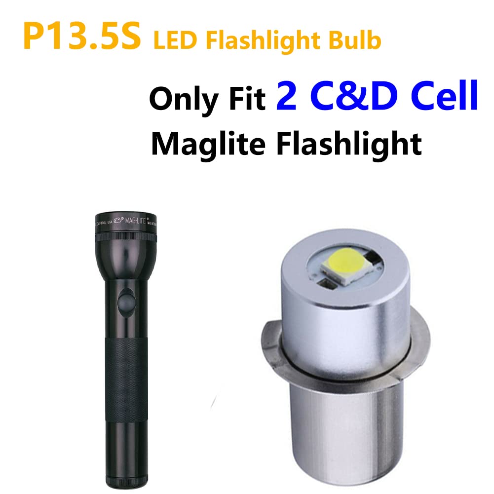 LudoPam LED Ugrade Bulb Compatible for Maglite Flashlight 2 Cell C/D