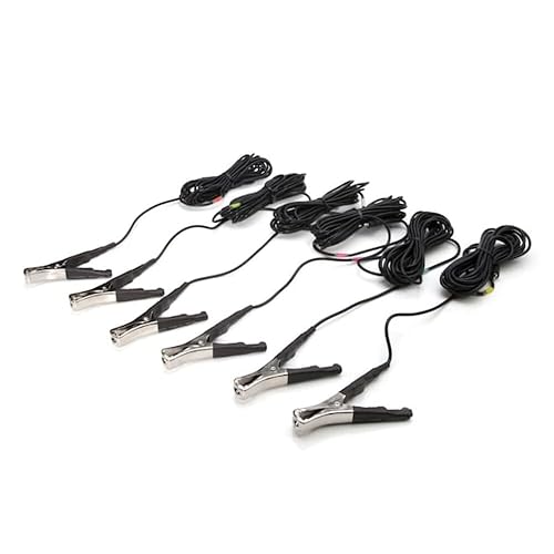 Steelman Replacement Clamp Microphones for ChassisEAR Electronic Squeak and Rattle Finder Auto Diagnostics Tool, 6-Pack, 16-Foot Cables, Color-Coded