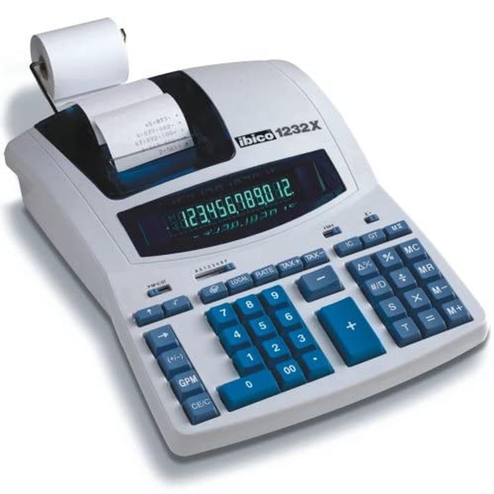 Ibico Professional Printer Calculator 1232X, White/Blue, 230 x 75 x 300 mm, IB404108