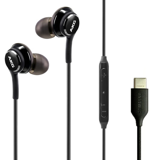ElloGear Type C Headphone Earbuds for Samsung Galaxy A53, S21, S22, S22 Ultra, S20 FE - Designed by AKG - Braided Cable with Microphone and Volume…