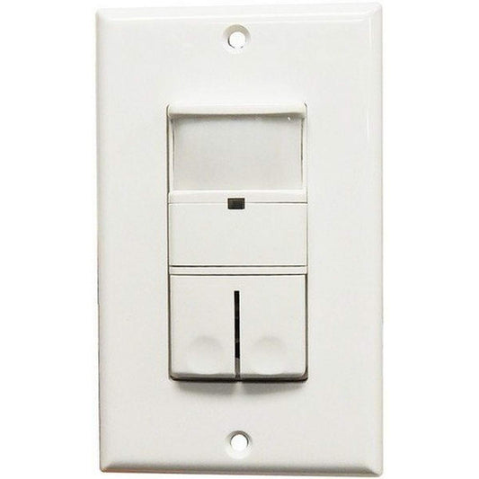 Morris 80544 Wall Mount Occupancy/Vacancy Sensor, Single Pole, PIR, White, 120V, 5 Sec-30 Min Time Delay