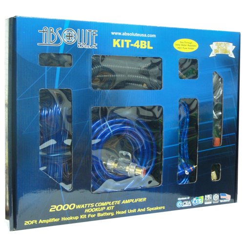 Absolute KIT4BL 4 Gauge Amplifier Kit (Blue)