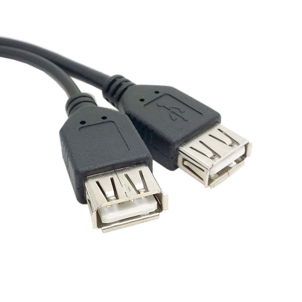 chenyang USB 2.0 Y Splitter Cable USB 2.0 Male to Female Data Charger Extension Cable with Auxiliary Power Supply Port