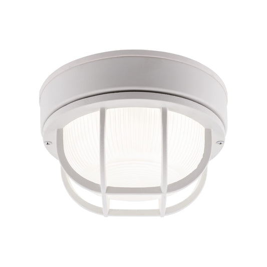 YoonLIT 8.0 inch Outdoor Round LED Bulkhead Light Fixture, Wall or Ceiling Flush Mount Waterproof, for Porch, Basement, Hallway, Balcony, 11.5W 900