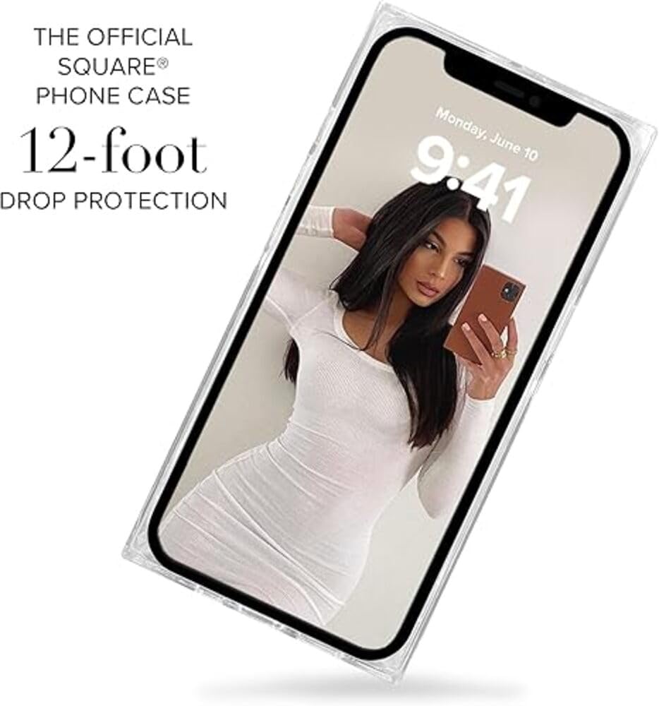 Flaunt Official Square iPhone 15 Pro Max Case - Geo White Mother of Pearl