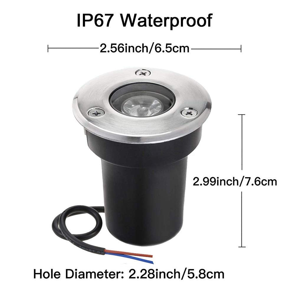 SUNRIVER Low Voltage Landscape Lights,1W Outdoor In-Ground Lights 12V-24V LED Landscape Lighting for Paver, Deck, Step, Garden, IP67 Waterproof (6