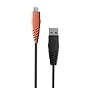 Skullcandy Line Lightning Cable, 15W USB A to Lightning Charger Cable and Sync Cable for iPhone/Pro/Max, 4ft - Black/Orange