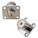Boobrie UHF Female SO239 4-Hole Panel Chassis Mount Flange Panel Mount Adapter Solder Cup RF Coaxial Coax Connector Adapter for PL259 Male Plug Pack