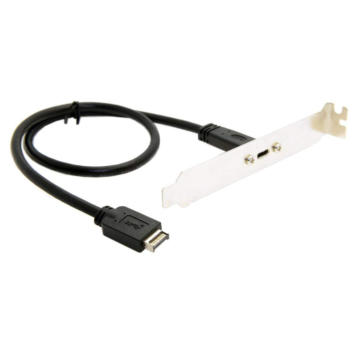 cablecc USB 3.1 Front Panel Header to USB-C Type-C Female Extension Cable 40cm with Panel Mount Screw