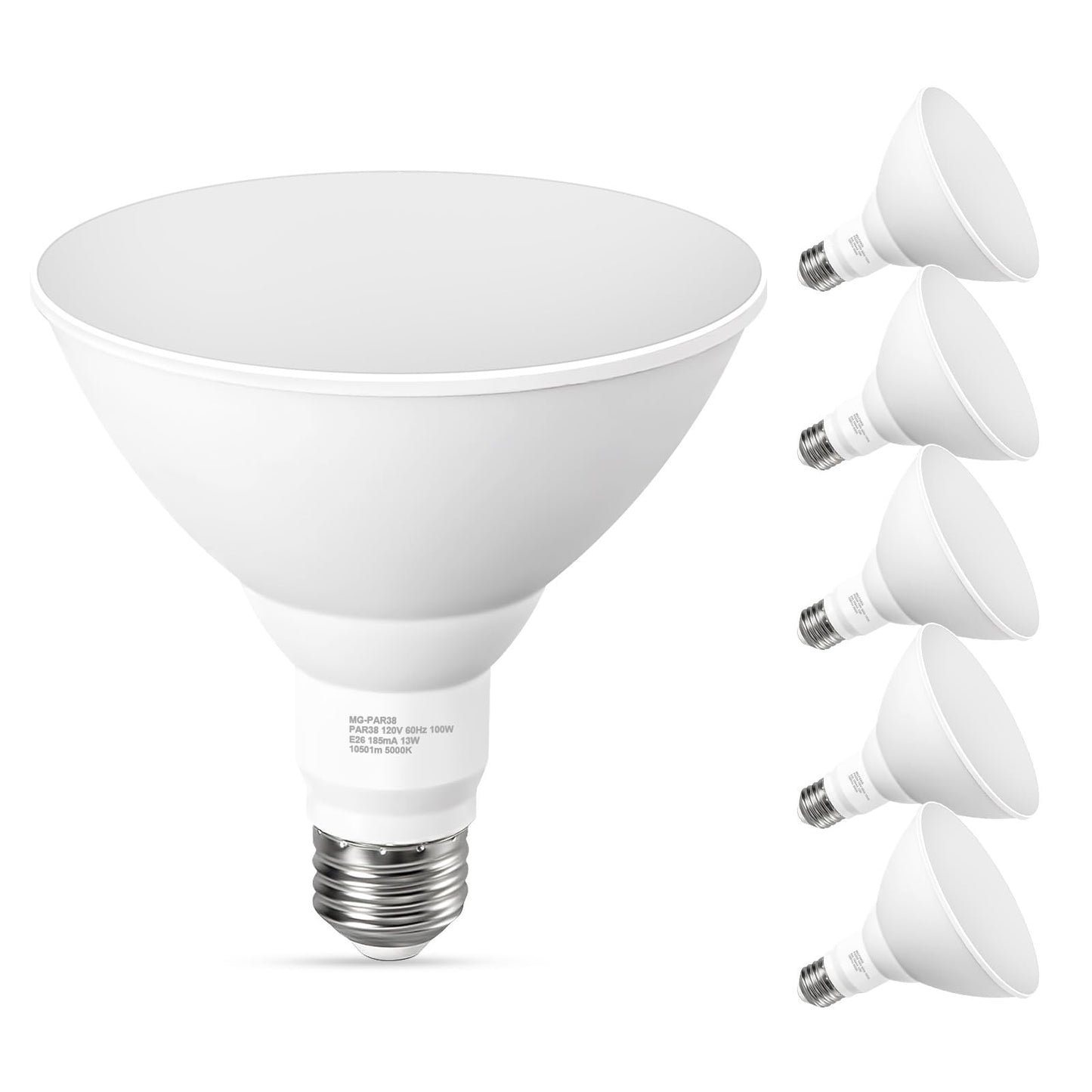 GvvooHome PAR38 LED Outdoor Flood Light Bulbs, 100W Equivalent, 5000K Daylight White, Dimmable Waterproof LED Floodlight for Porch Yard Garage, E26