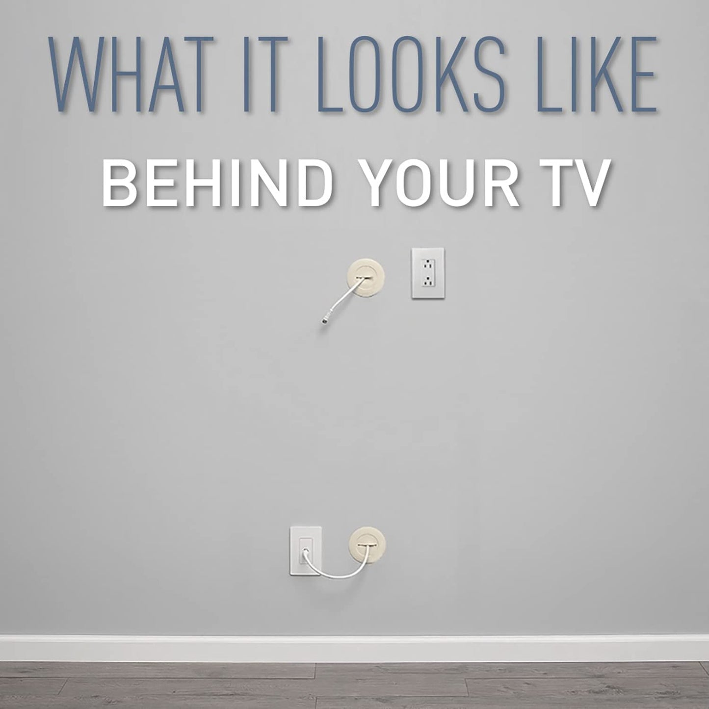 Legrand Wiremold CMK60 In Wall TV Low Voltage Grommet Kit, Cable Management Kit, Mounting Brackets, Fish Tape, and Hole Saw Included, Ivory (1 Pair)