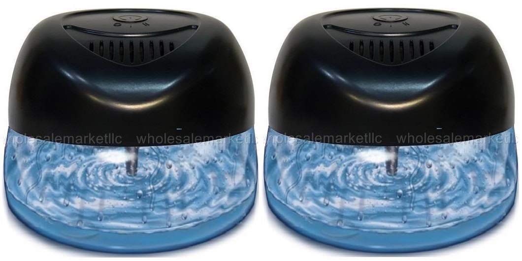 Bluonics Fresh Aire 2-Pack Water Air Washer, Water-Based Air Revitalizer & Room Freshener with 4 Fragrance Bottles, 7-Color LED Night Light