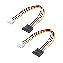 OwlTree 2Pack 4 Pin to SATA Female Hard Drive Power Adapter Cable Compatible with Hikvision Video Recorder 7.87inch (20cm)