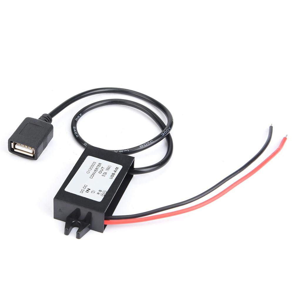 Car Power Converter DC 12V to 5V/ 3A Voltage Converter with Single USB Adapter Connectors for Phone Charging car Audio Radio etc