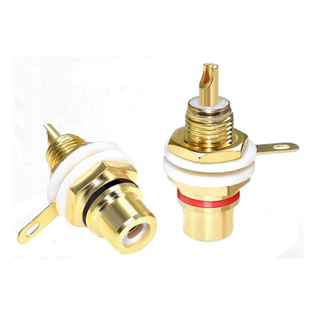 bnafes RCA Female Panel Mount Chassis Socket Jack Connector for Amplifier Audio Terminal RCA Plug10Pcs