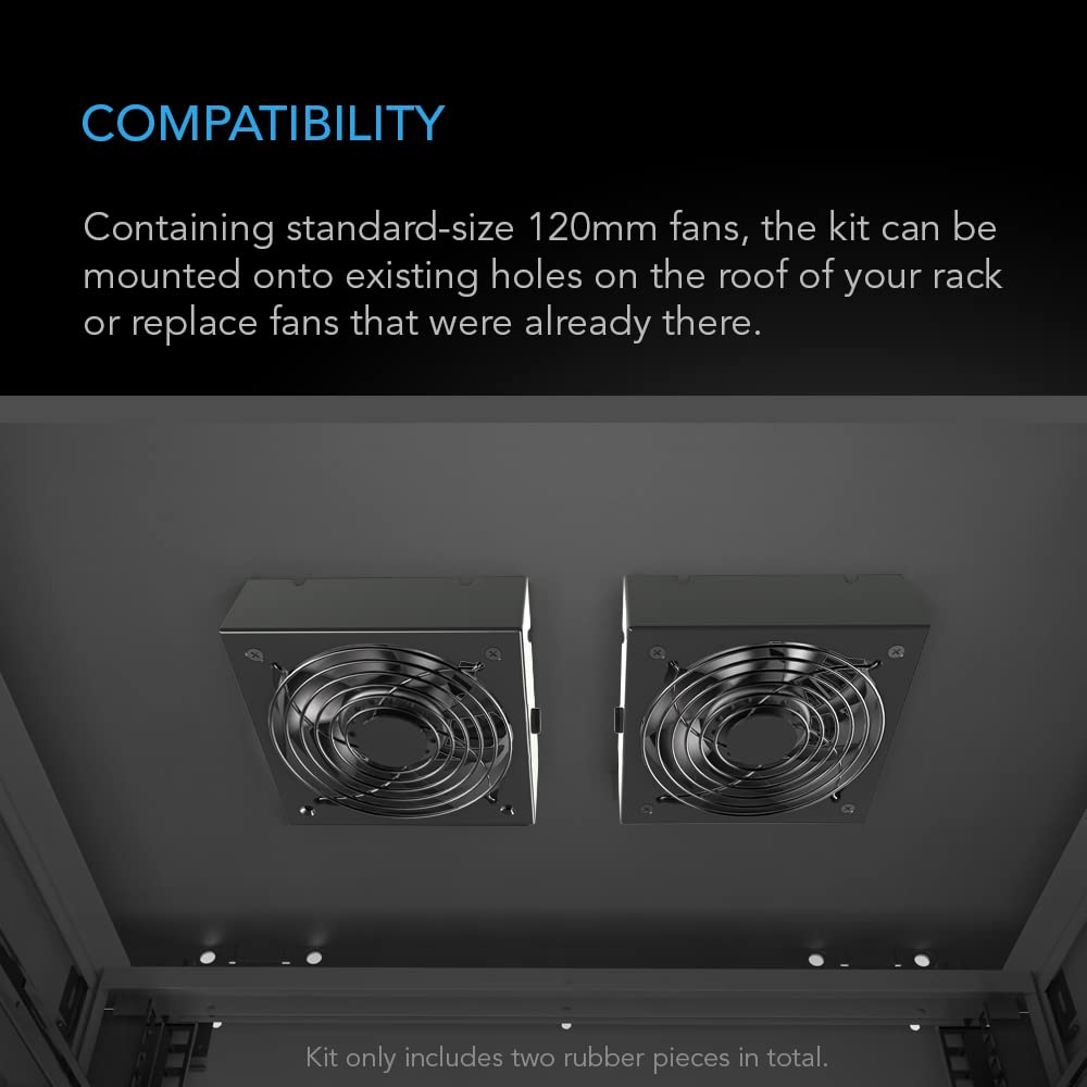 AC Infinity Rack ROOF Fan KIT, Quiet Dual-Fans with Speed Controller, for Cooling AV, Home Theater, Network 19” Racks