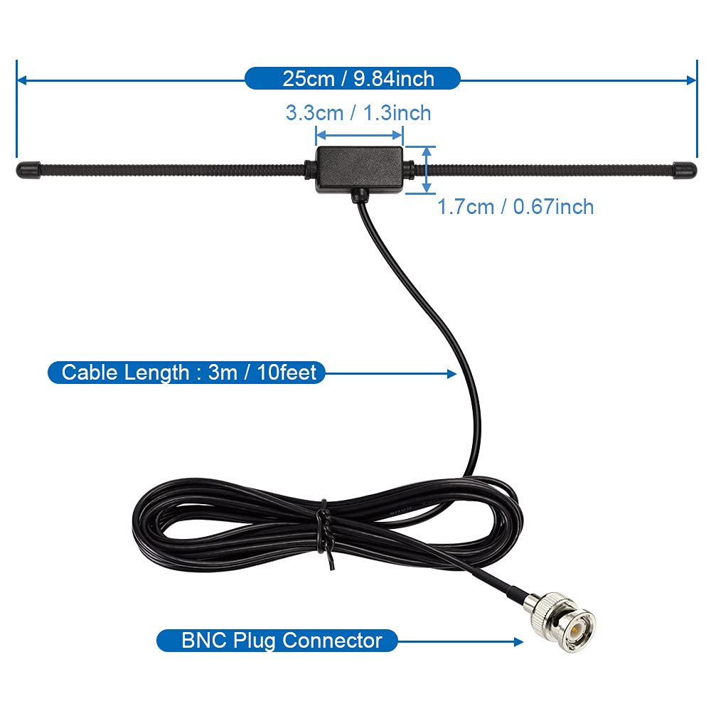 Bingfu Police Radio Scanner Dipole Antenna 20-1300MHz Adhesive Mount BNC Male? Vehicle Mobile Ham Amateur Antenna Compatible with Uniden Bearcat