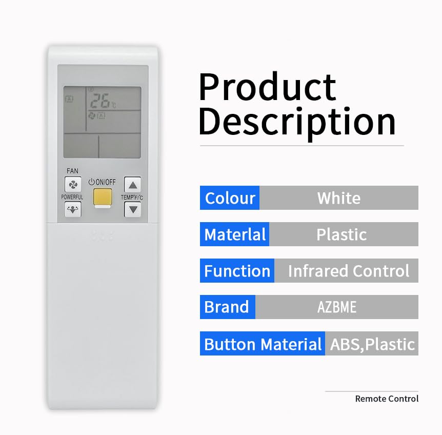 Replacement Remote Control for Daikin AC Air Conditioner ARC452A9 ARC452A10 ARC452A19 ARC452A20 ARC452A21 ARC452A23 ARC466A36