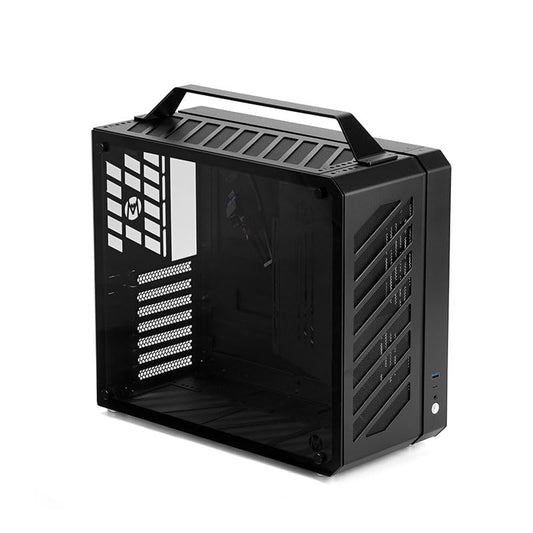 Mechanic Master C34Plus Portable Desktop ATX Case with Aluminum Handle - 5-Slot Mode Switchable, 240mm AIO Compatibility (RAM Height 44mm), Fits
