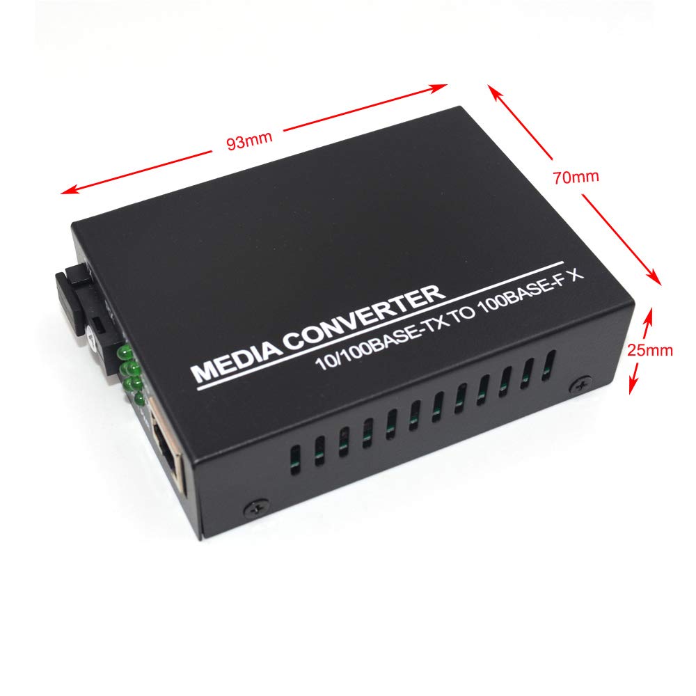 Primeda 10/100Mbps Ethernet Media Converters, Bi-Directional Single-Mode SC Fiber - A Pair of 10/100Base-TX to 100Base-FX up to 20Km(12.4mi)