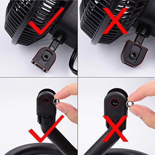 TN TONNY Clip-on Fan, AC 110V 6 Inch Adjustable Clip Table Fan with 2 Speeds Wind, Personal Cooling Fan with 6 Foot Cord and Plastic Safety Grill