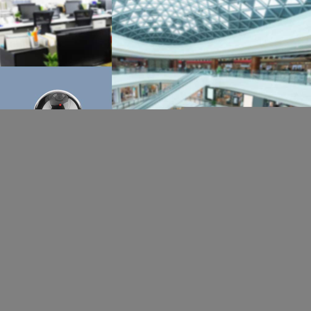 Solar Powered Dummy Camera, Dome Shape Security Fake Camera with Flashing LED for Home/Warehouse