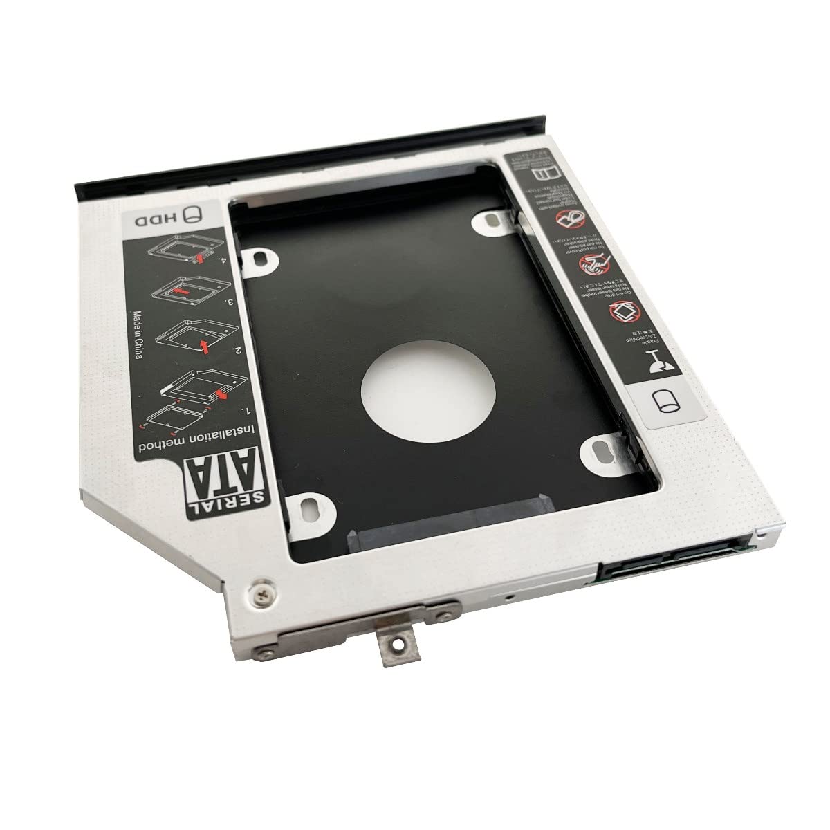 Deyoung 2nd HDD SSD Hard Drive Optical Bay Caddy Frame Tray for HP Elitebook 2570p 2560P with Bezel Panel Cover + Mounting Bracket Holder