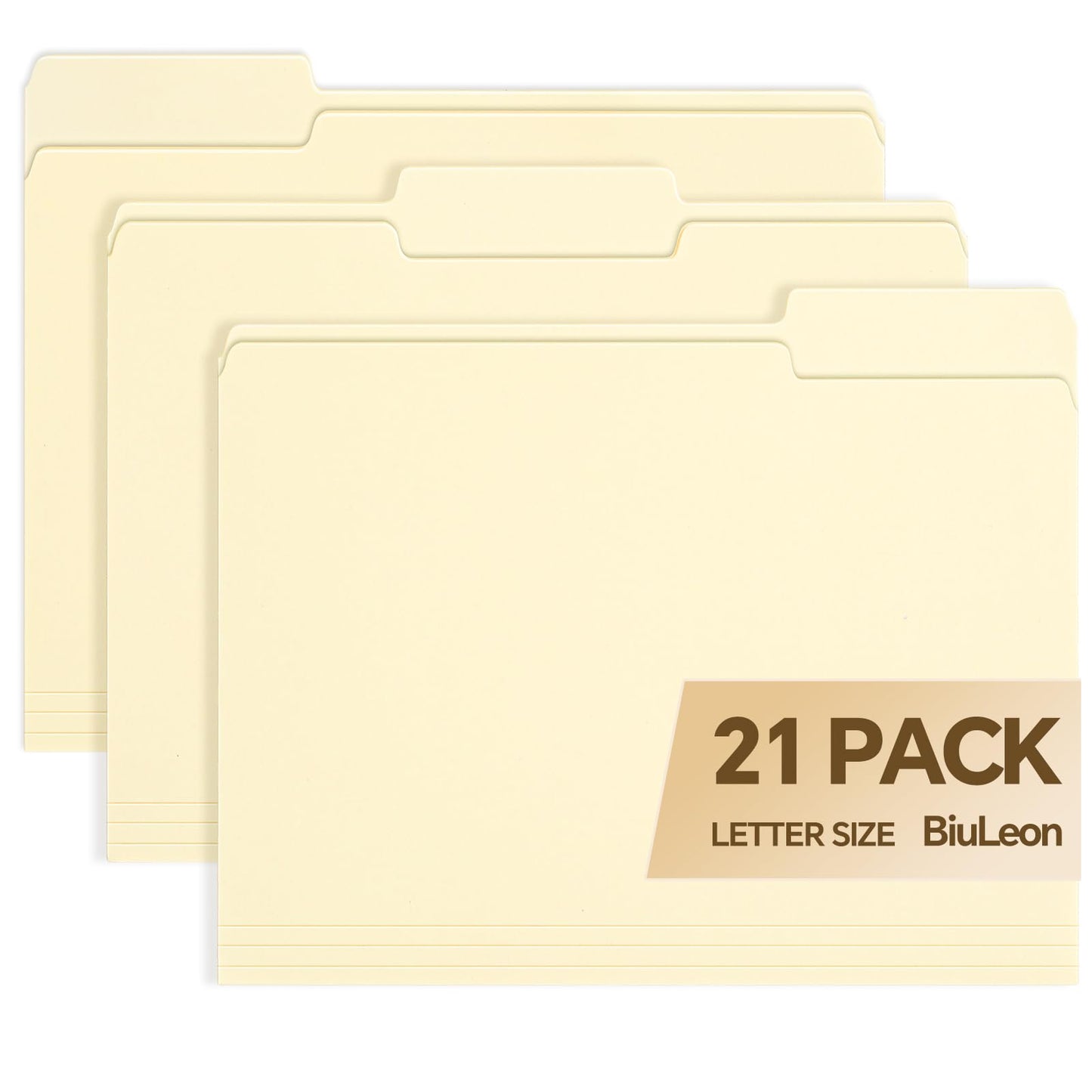 File Folders,21 Pack Manilla Folders 8.5x11,1/3 Cut Tabs Manila File Folders Letter Size for Easy Labeling and Organization,Vanilla Folders Great