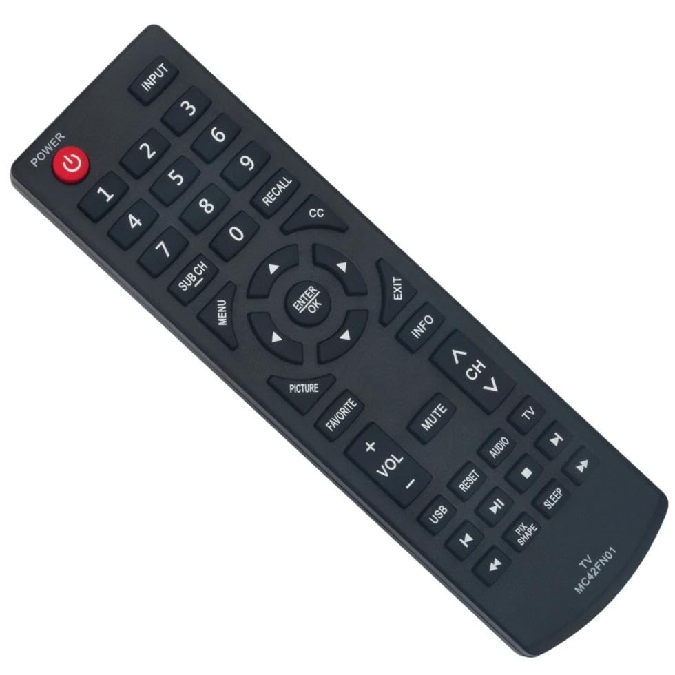 MC42FN01 TV Remote Control for Sanyo TV in Living Rooms or Rooms, No Programming or Pairing Needed, Replacement Remote Compatible Models FW24E05F
