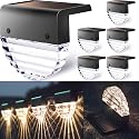 TIJNN Solar Deck Lights Outdoor, Fence Light Waterproof Led Lights for Outdoor Stairs, Step, Yard,Patio Decor Garden Illumination - 6 Pack