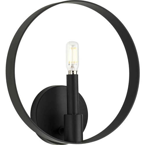Progress Lighting Breckenridge Collection One-Light Matte Black Rustic Farmhouse Wall Bracket (P710117-31M)