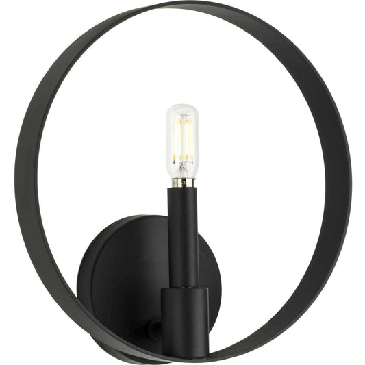 Progress Lighting Breckenridge Collection One-Light Matte Black Rustic Farmhouse Wall Bracket (P710117-31M)