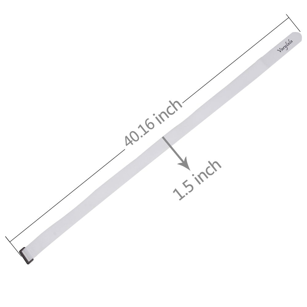 4 Pcs Varylala Versatile Hook and Loop Cable Ties Straps Tie downs Fastening Securing Straps (40"x1.5", White)
