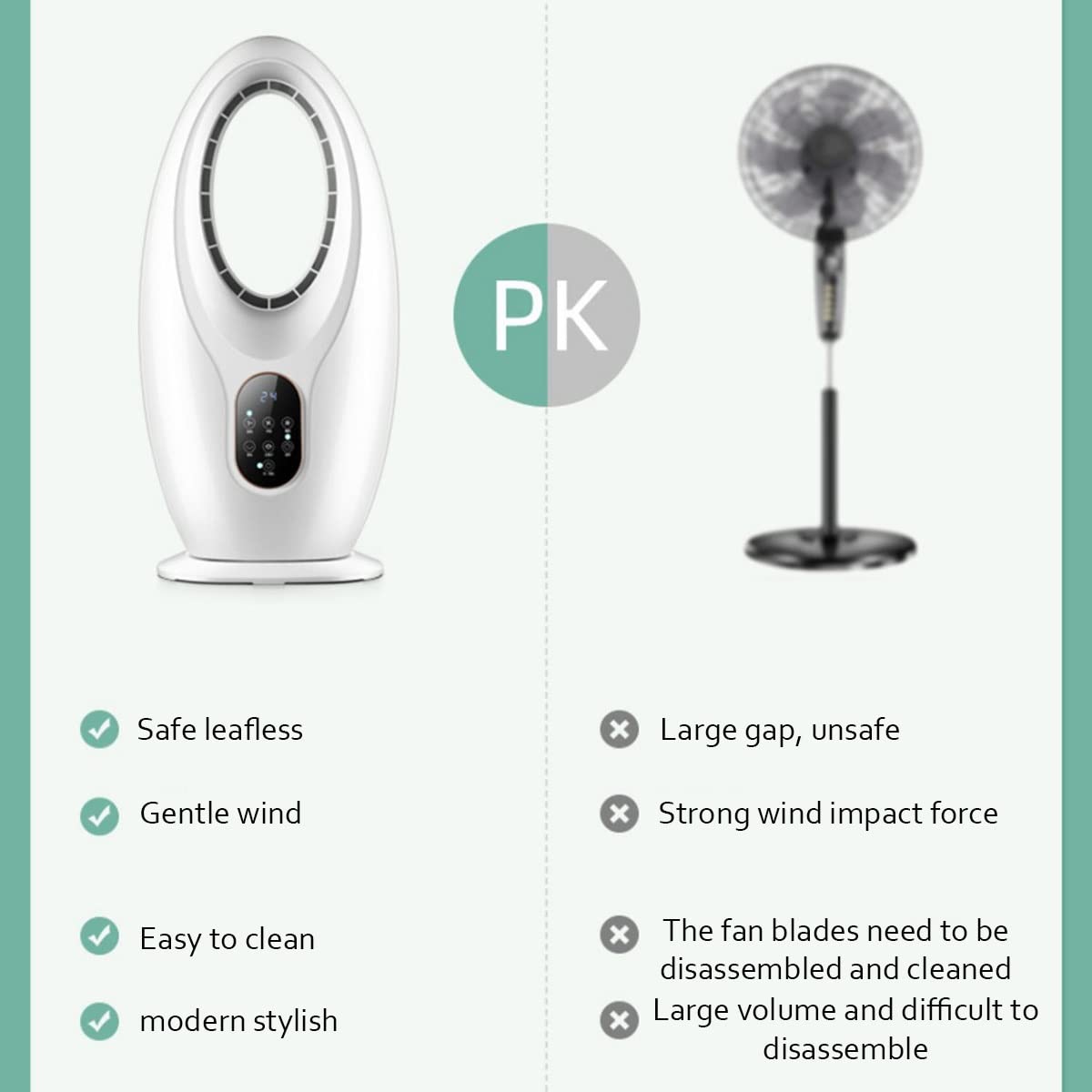 YWangQiang Tower Fan Oscillating Fan,Bladeless Fan with Remote,3 Speeds, 12Timer,Standing Cooling Fan for Home, Office, Gifts Fans