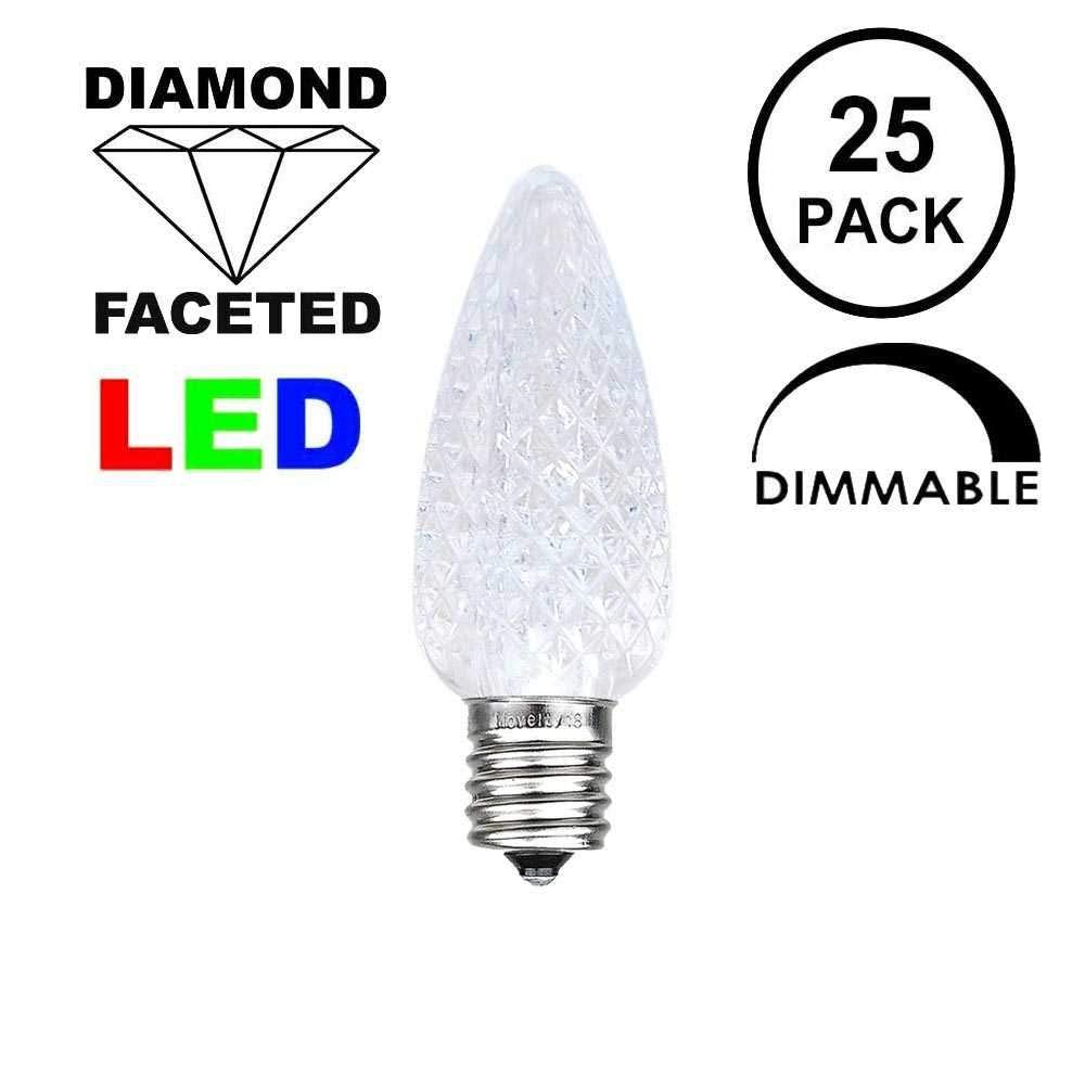 Novelty Lights 25 Foot C7 LED Christmas & Patio String Lights, White Wire