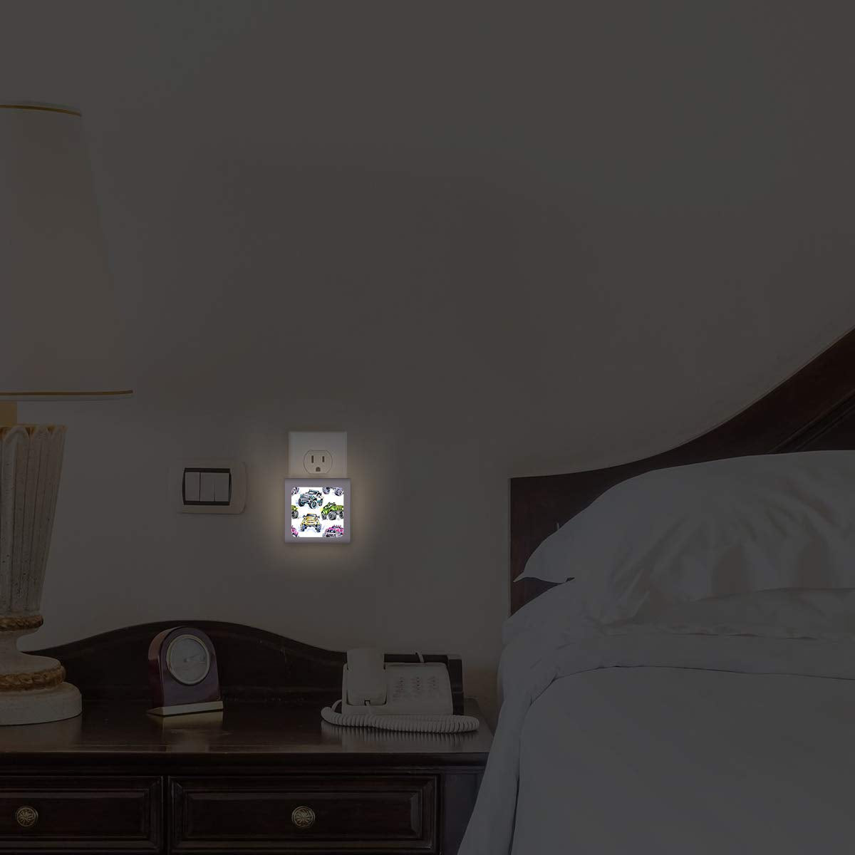 Plug in Dimmable LED Night Light with Dusk to Dawn Auto Sensor, Adjustable Brightness, Warm Light, Auto On-Off Nightlight for Bathroom, Hallway