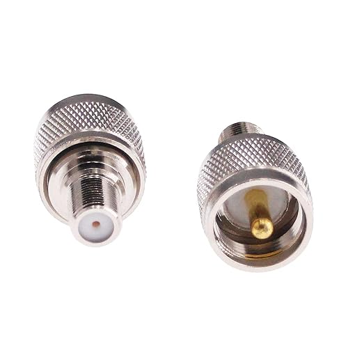 RFaha 2pcs UHF Male PL259 PL-259 to F Female RF Coax Adapter UHF to F Coaxial Connector for TV Antenna, RG-6 Cable, Wireless LAN Devices, Wi-Fi Radios