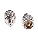 RFaha 2pcs UHF Male PL259 PL-259 to F Female RF Coax Adapter UHF to F Coaxial Connector for TV Antenna, RG-6 Cable, Wireless LAN Devices, Wi-Fi Radios