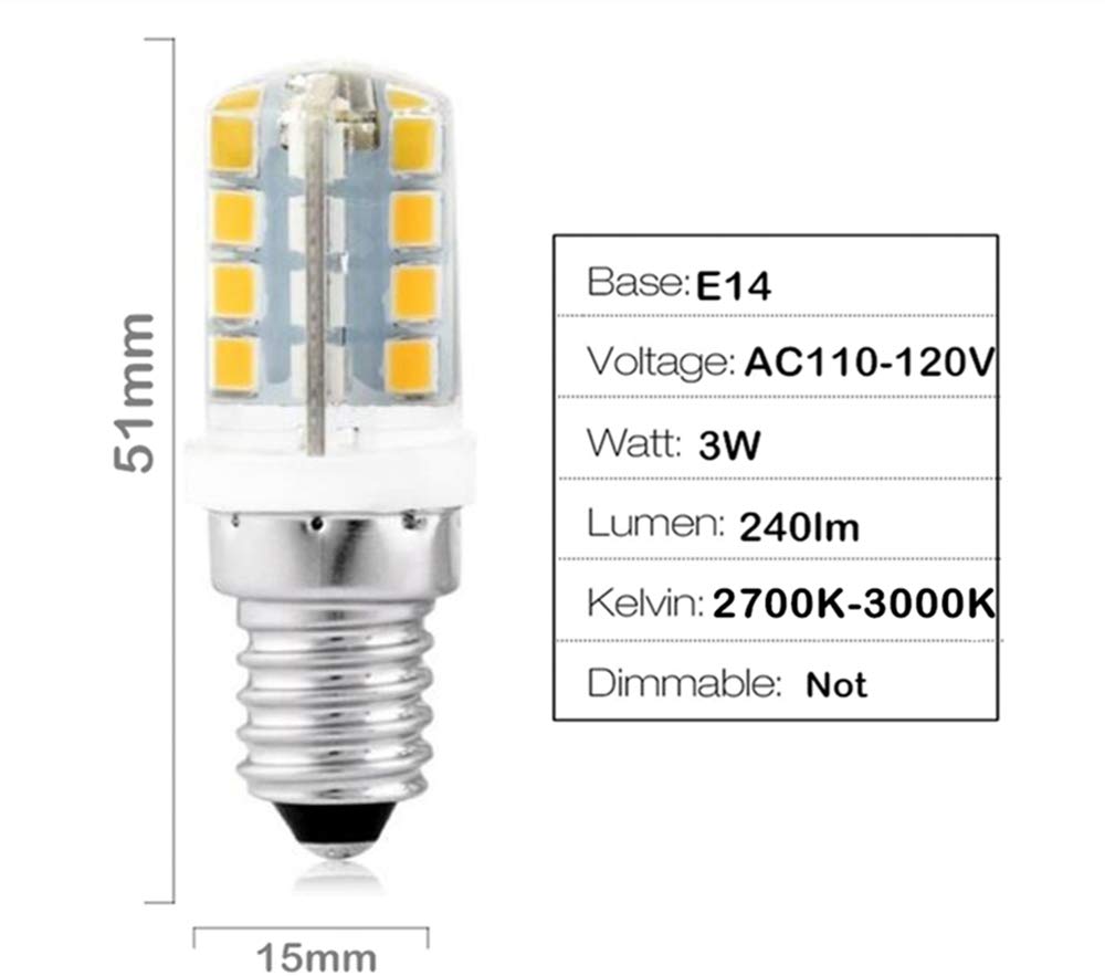 E14 LED Light Bulbs 3W(Equivalent 25W Halogen Bulb Replacement) Silicone Warm White 3000K LED Corn Bulbs,E14 Candelabra Base,32 LED