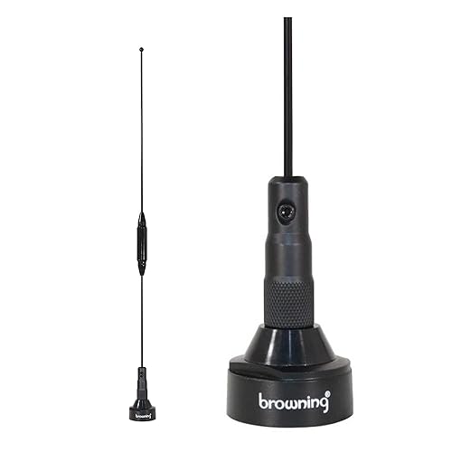 Browning BR-179 140 to 170 MHz VHF 430 to 470 MHz UHF Pre Tuned Dual Band NMO Antenna