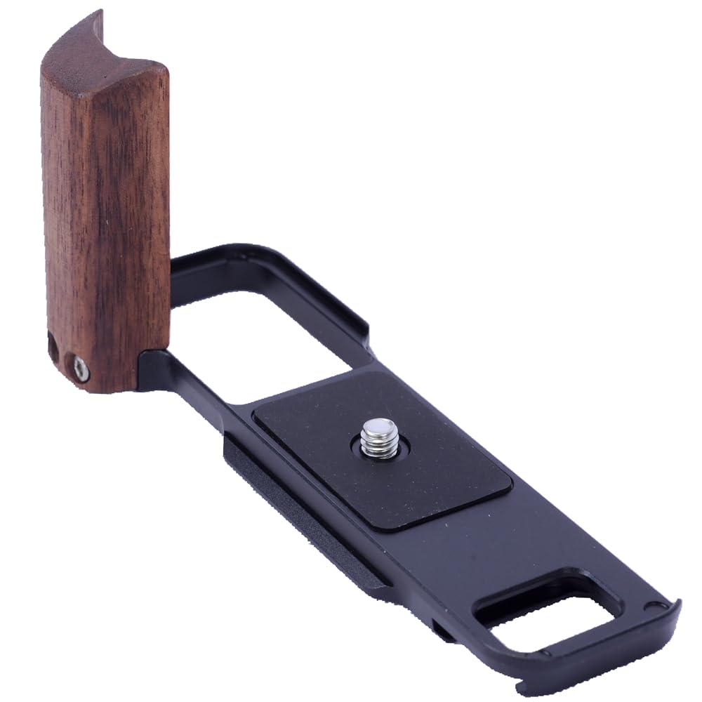 duomianshou L-Shape Arca-Swiss Fit Quick Release Plate Compatible with Fuji Fujifilm X-E5 Camera, 1/4"-20 Holes, Lightweight Ergonomic Wooden Hand