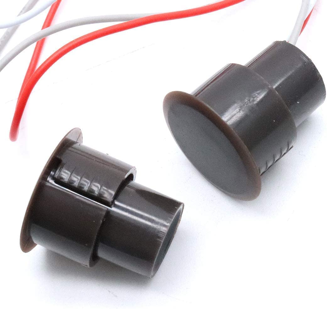 RC-36 NC+NO Recessed Wired Security Window Door Contact Sensor Alarm Magnetic Reed Switch Brown - (4 Sets)