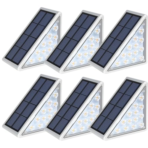 LED Solar Step Lights Waterproof Outdoor Stair Lights, Solar Deck Lights Outdoor Decor IP67 Solar Decoration Lights for Yard, Patio, Garden, Walkways