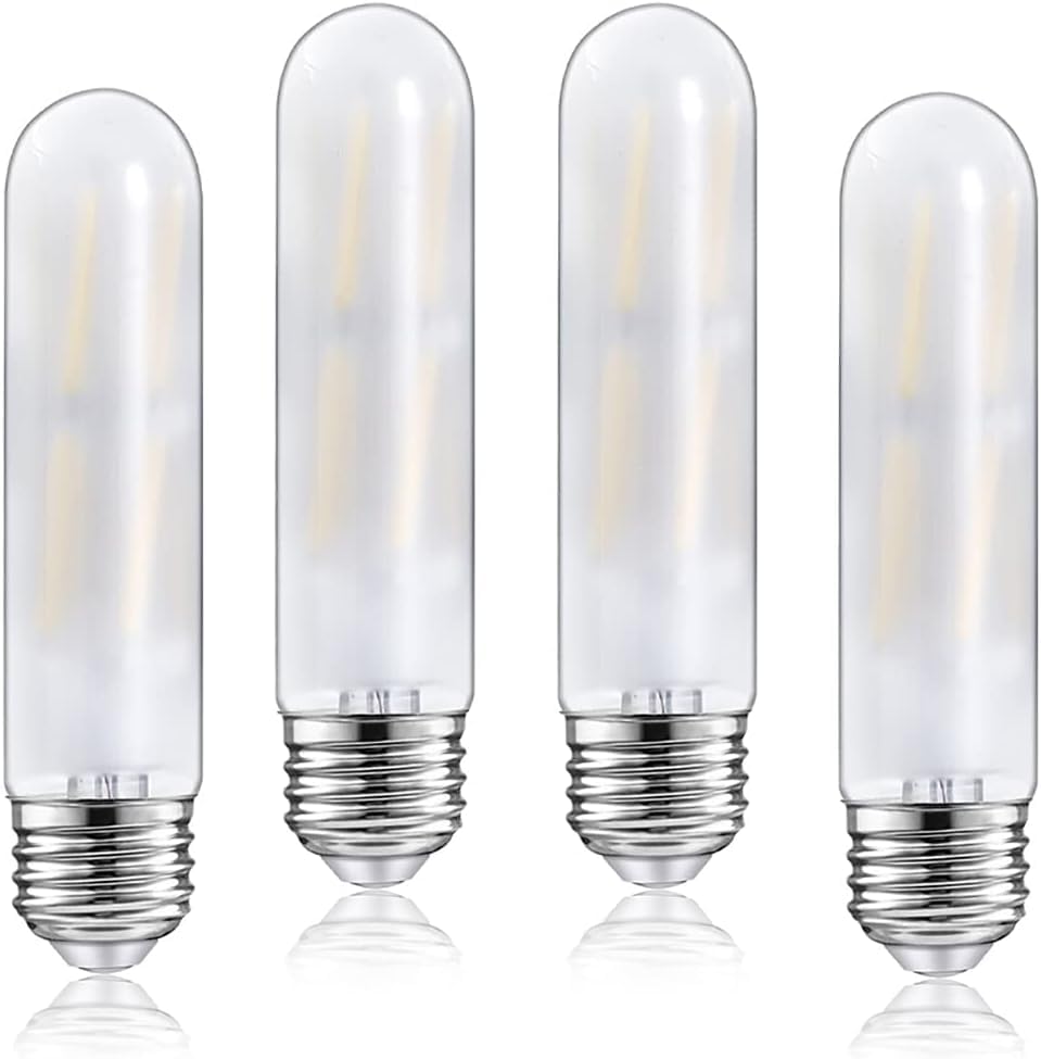 Adshen-US Dimmable T10 led Frosted Bulbs 8W Daylight White 4000k 80 Watt Equivalent,led Tubular Vintage Led Bulbs,800LM,E26 Medium Base, Edison Retro