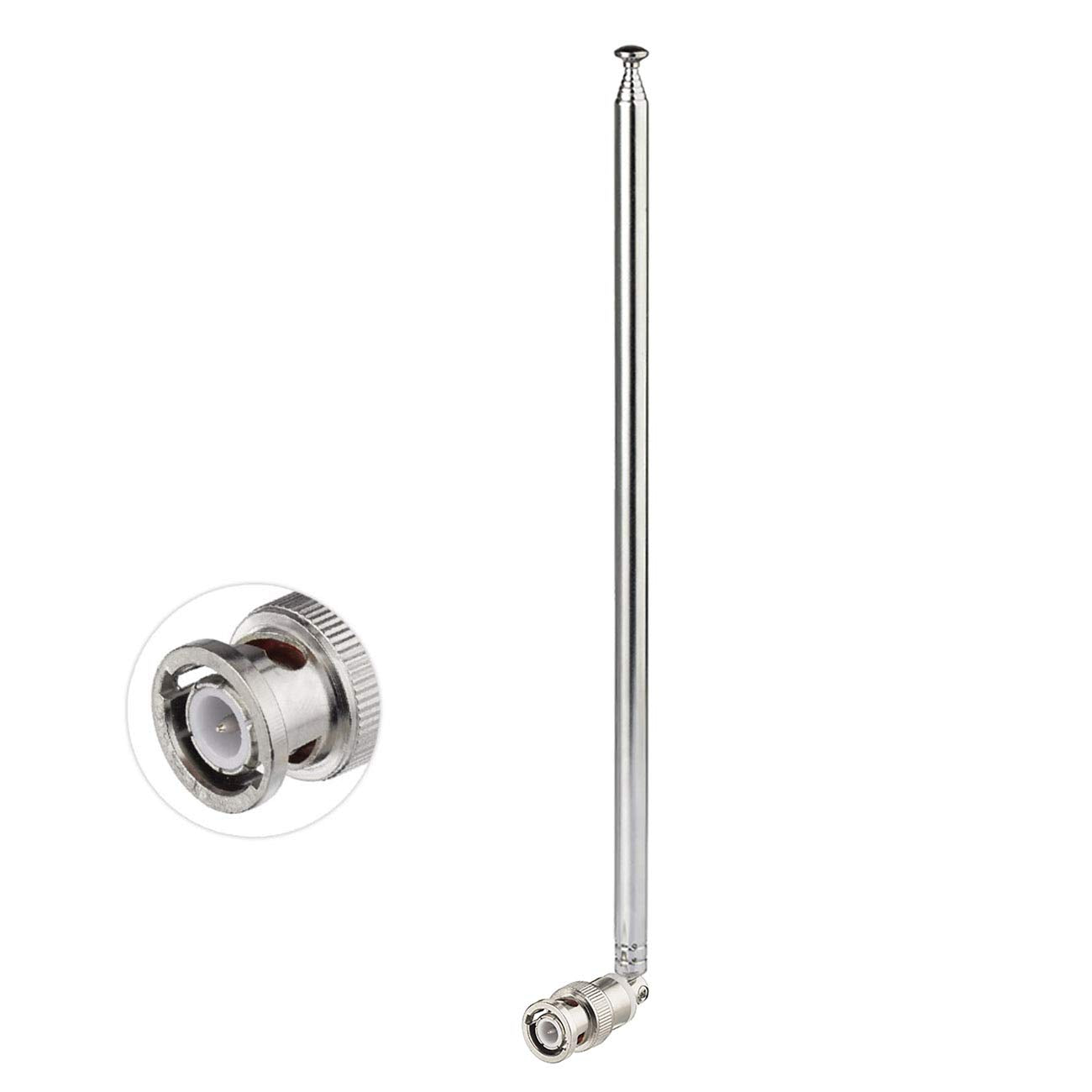 Bingfu Police Radio Scanner Antenna 20-1300MHz 7 Section Telescopic BNC Male 2-Pack Handheld Ham CB Antenna for Uniden Whistler Police Scanner Two Way