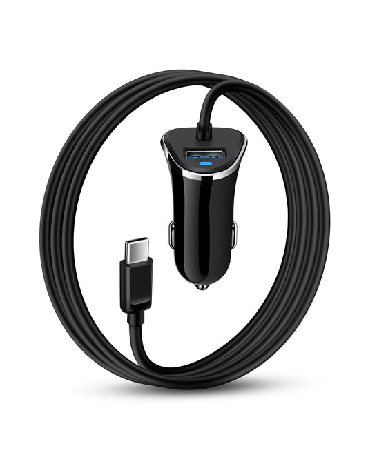 USB-C Car Charger, 3.4A USB Type C Car Charger Adapter & Fast Charge Cable Cords Cargador USBC Lighter for Samsung Galaxy S26 S25 S24 S23 S22 A17