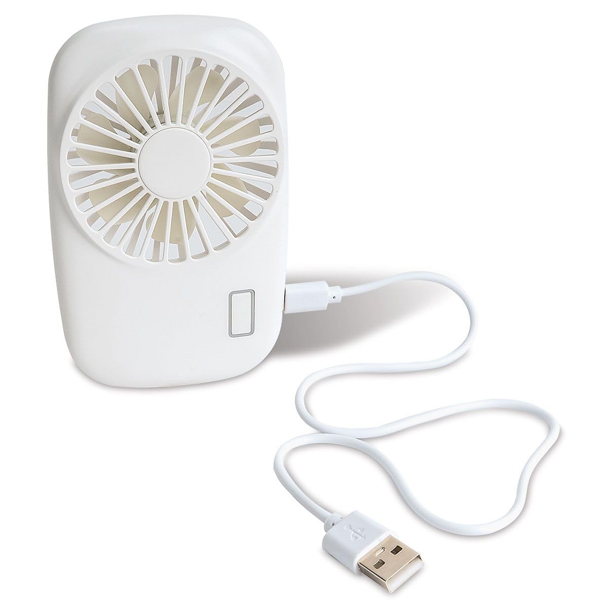 Current Portable Multispeed Mini Handheld Fan with lanyard 5x3 - White